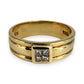 NZGD | 9ct Gold Diamond Crest Band Ring Size P