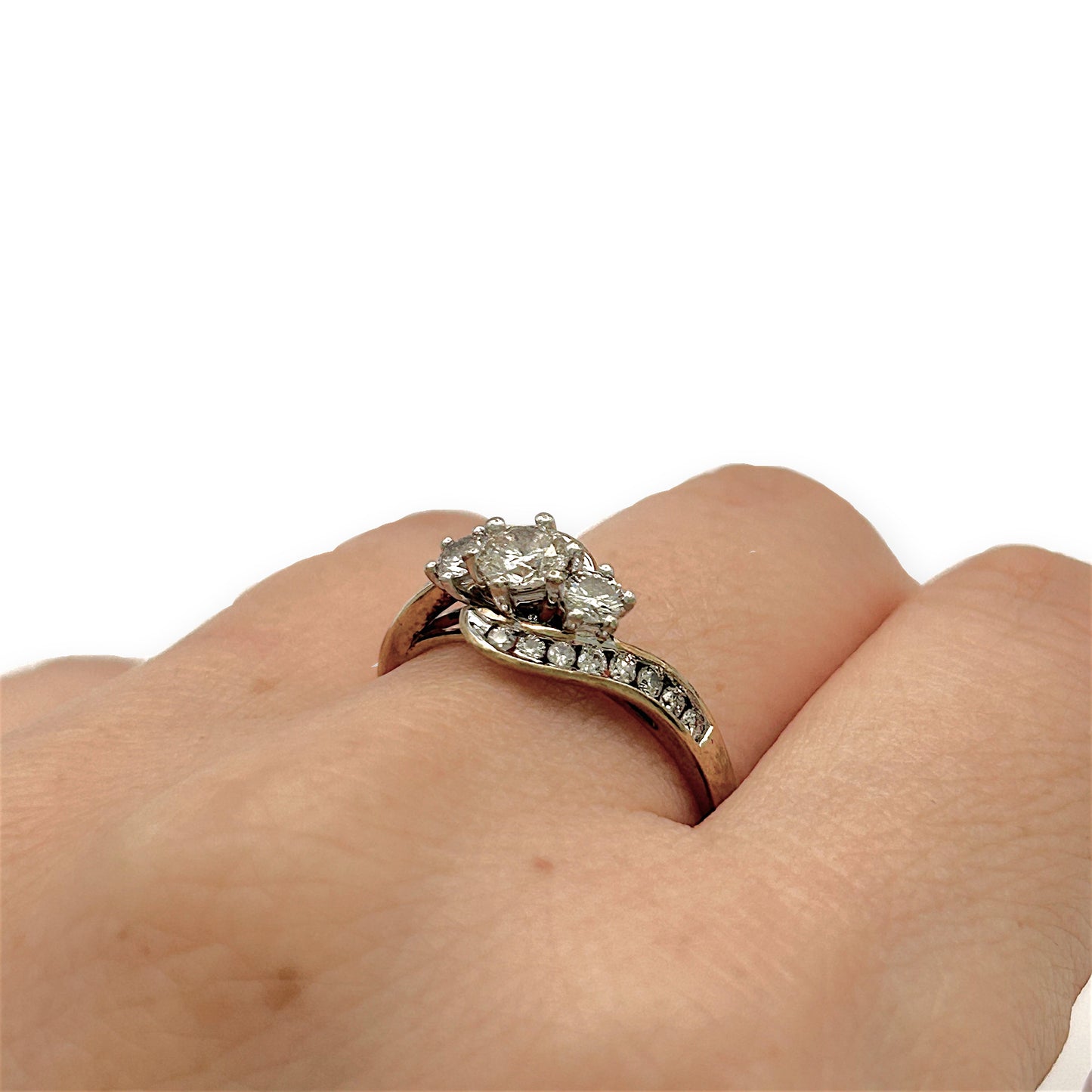NZGD | 9ct Gold Golden Curve Trilogy Ring Valuation $2,800