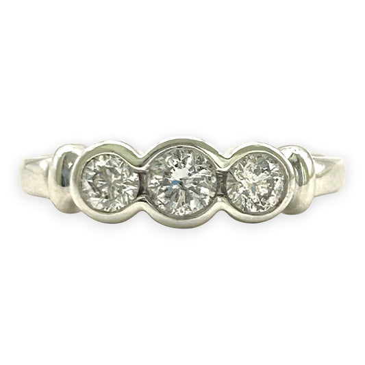 NZGD | 9ct White Gold  Frostline Trilogy Diamond Ring Valuation $2,200