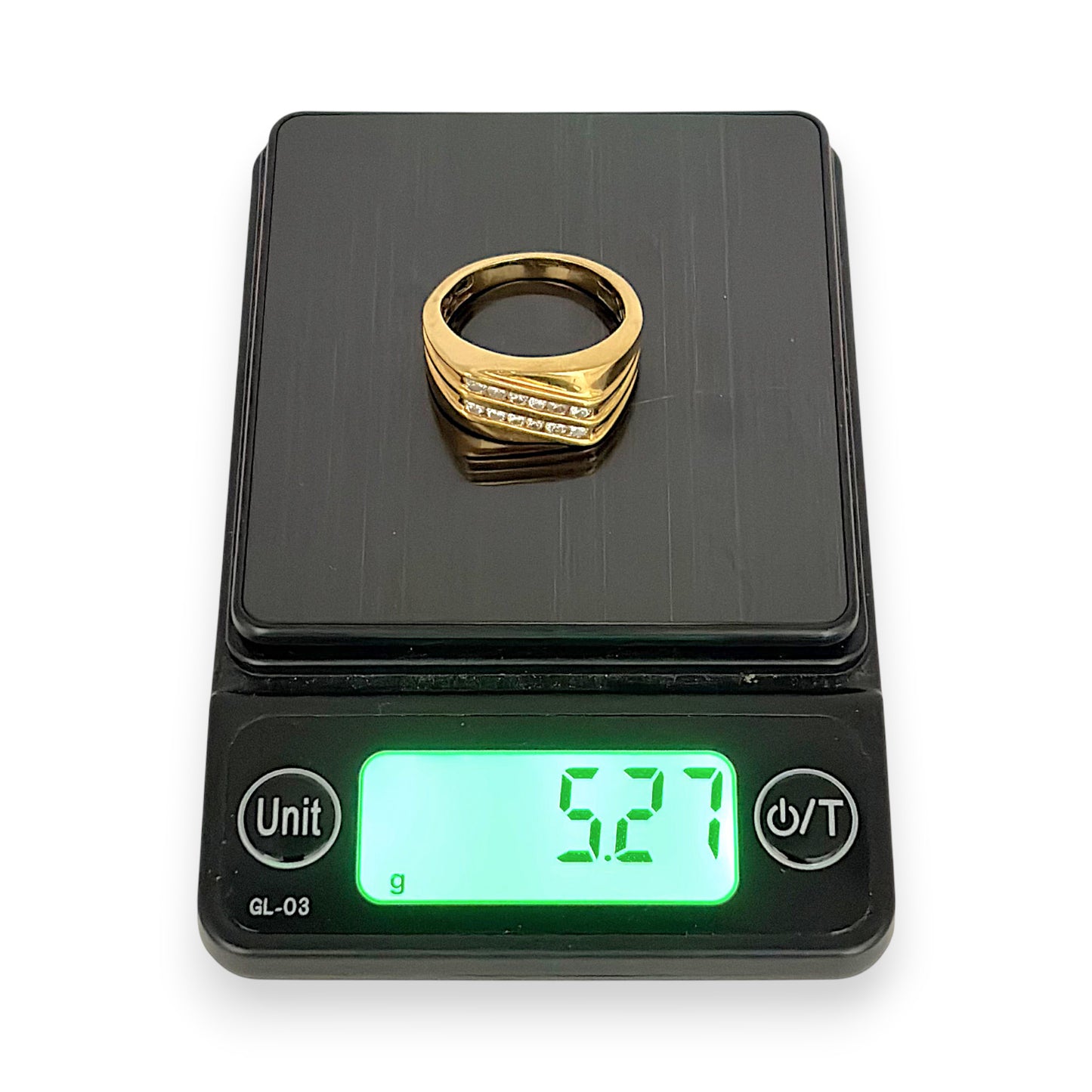 NZGD | 10ct Gold Radiant Axis Band Ring Size P