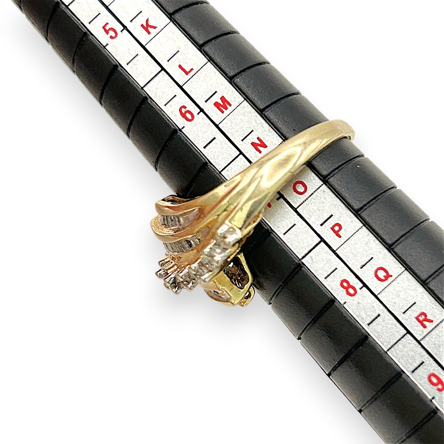 NZGD | 10ct Gold Diamond Baguette Wave Ring Valuation $2,200