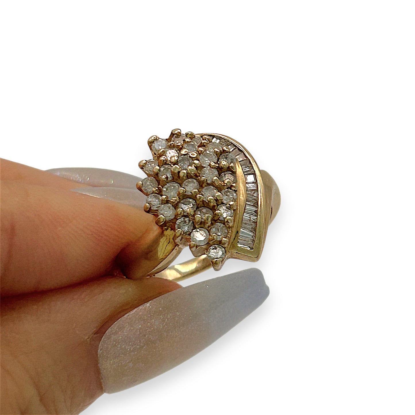 NZGD | 14ct Gold Heartflare Cluster Ring Valuation $4,600