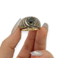 NZGD | 14ct Gold Black Diamond Eclipse Crest Ring Size V