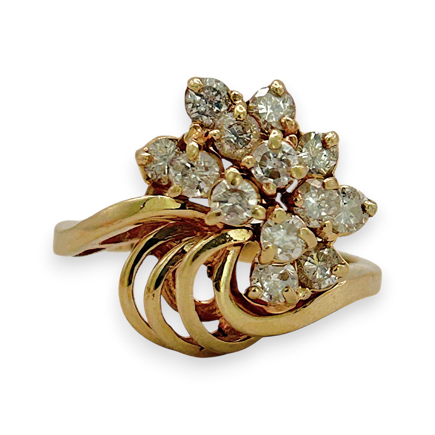 NZGD | 14ct Gold Diamond Starlight Cluster Ring Valuation $4,650