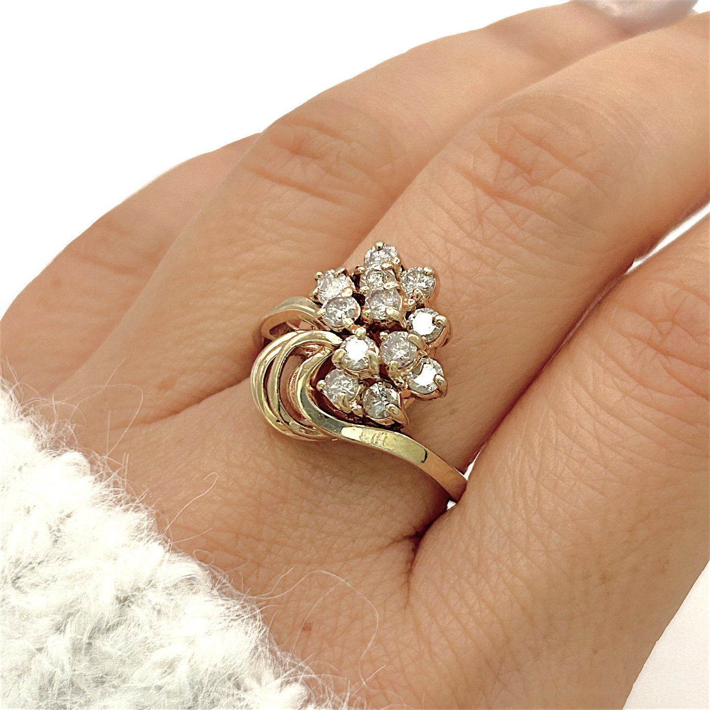 NZGD | 14ct Gold Diamond Starlight Cluster Ring Valuation $4,650