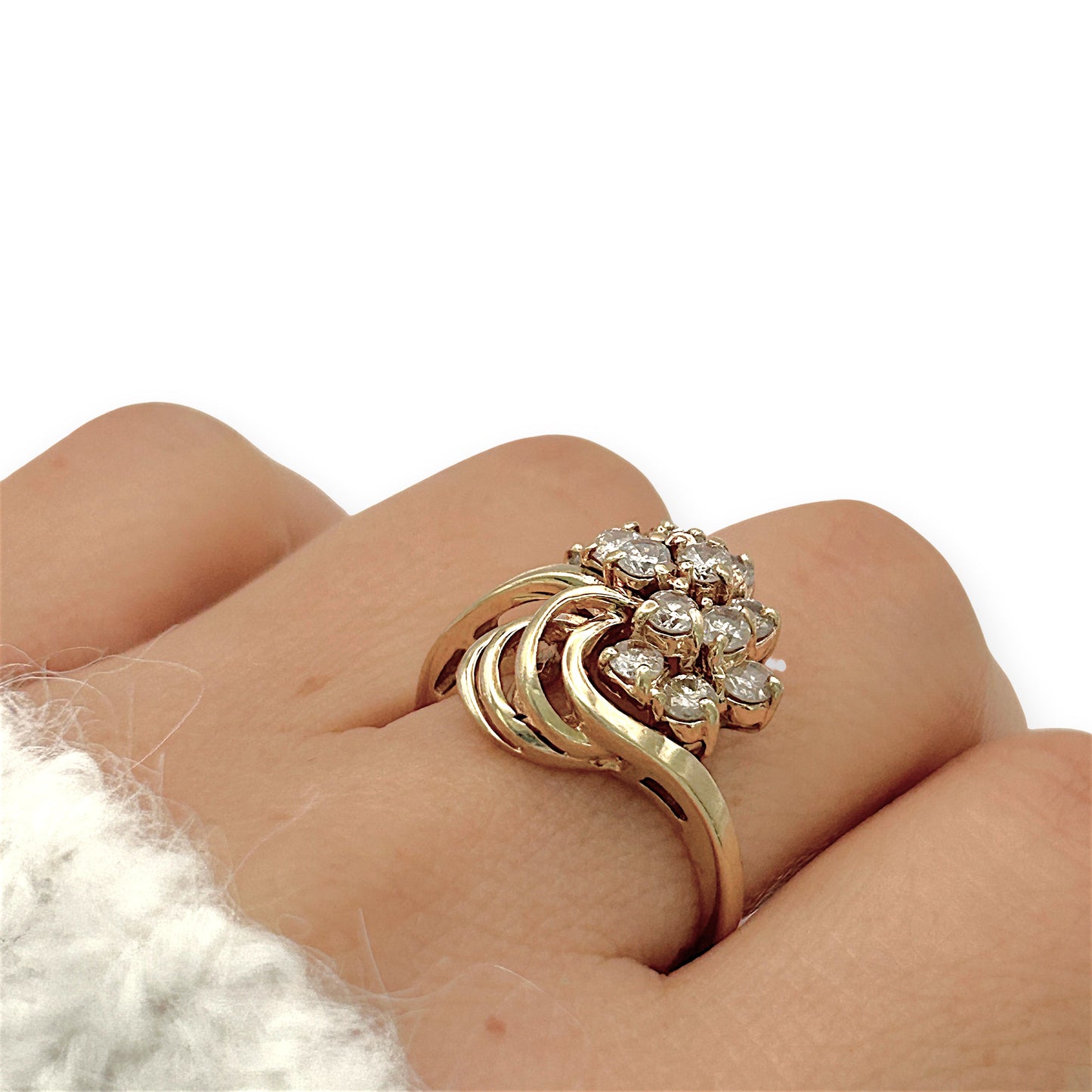 NZGD | 14ct Gold Diamond Starlight Cluster Ring Valuation $4,650