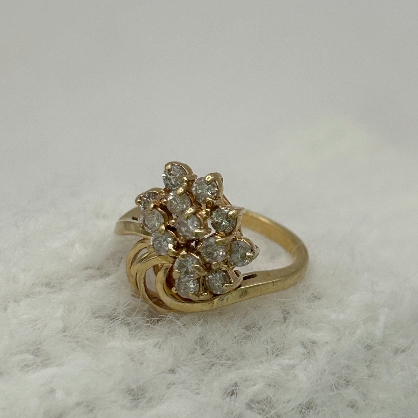 NZGD | 14ct Gold Diamond Starlight Cluster Ring Valuation $4,650