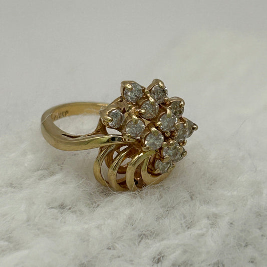 NZGD | 14ct Gold Diamond Starlight Cluster Ring Valuation $4,650