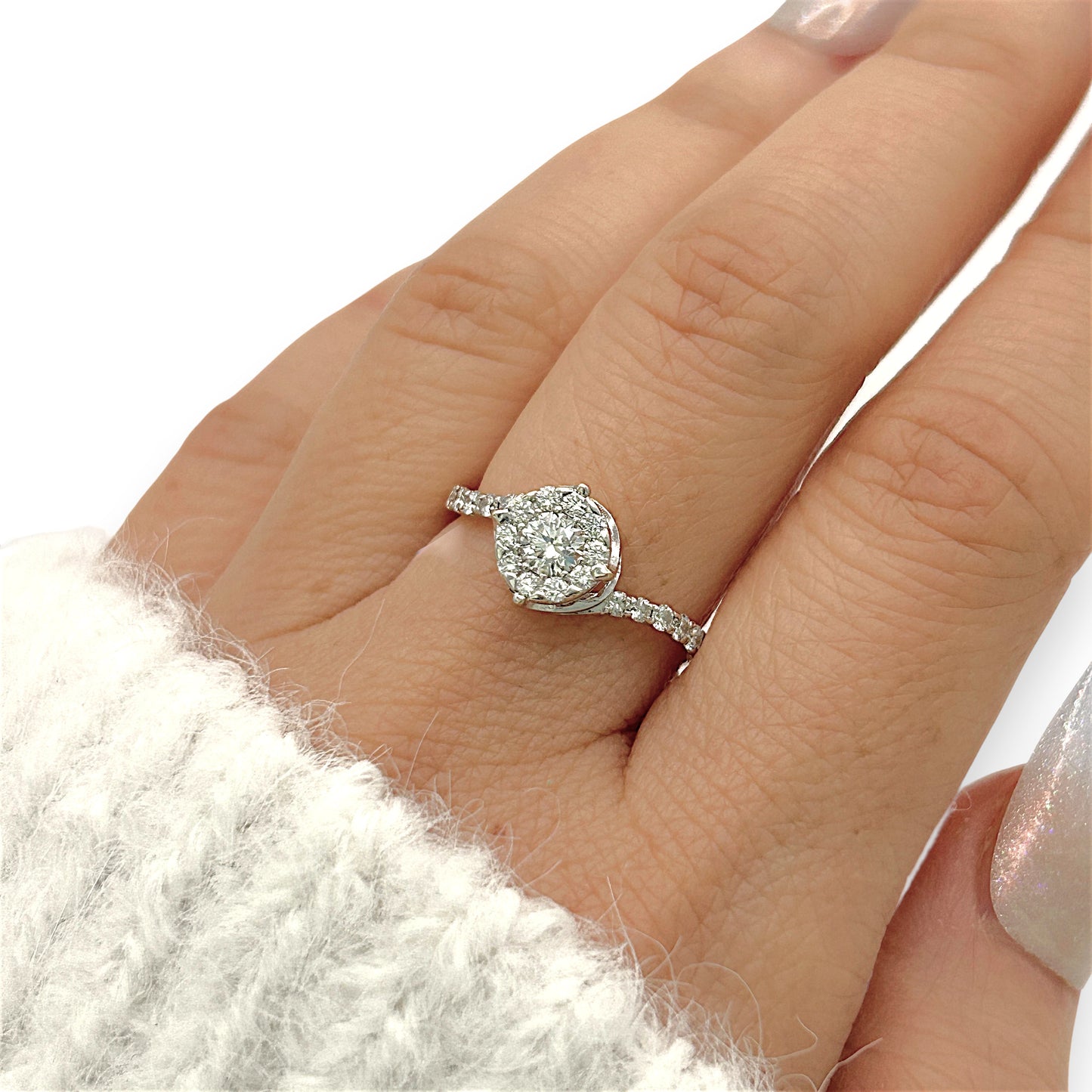NZGD | 14ct Gold Celeste Diamond Cluster Ring Valuation $2,400
