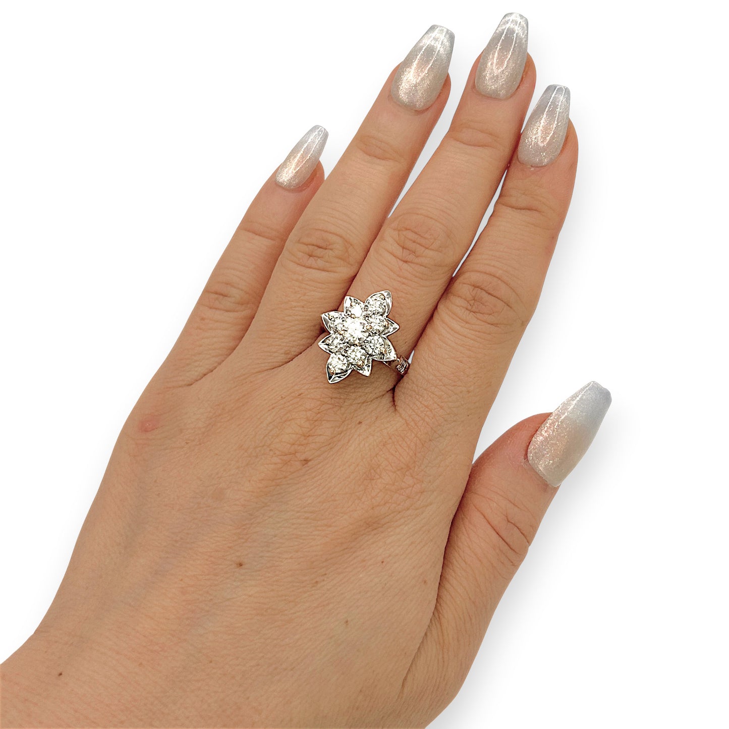 NZGD | 18ct Gold Diamond Bloom Royale Ring TDW1.995ct.