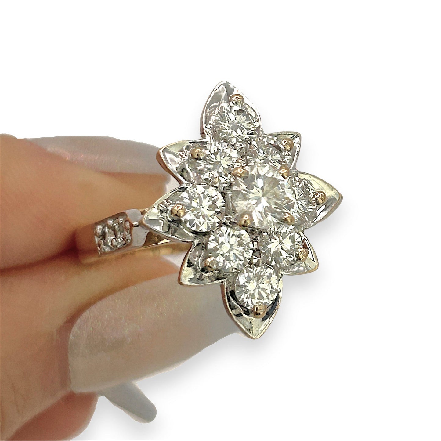 NZGD | 18ct Gold Diamond Bloom Royale Ring TDW1.995ct.