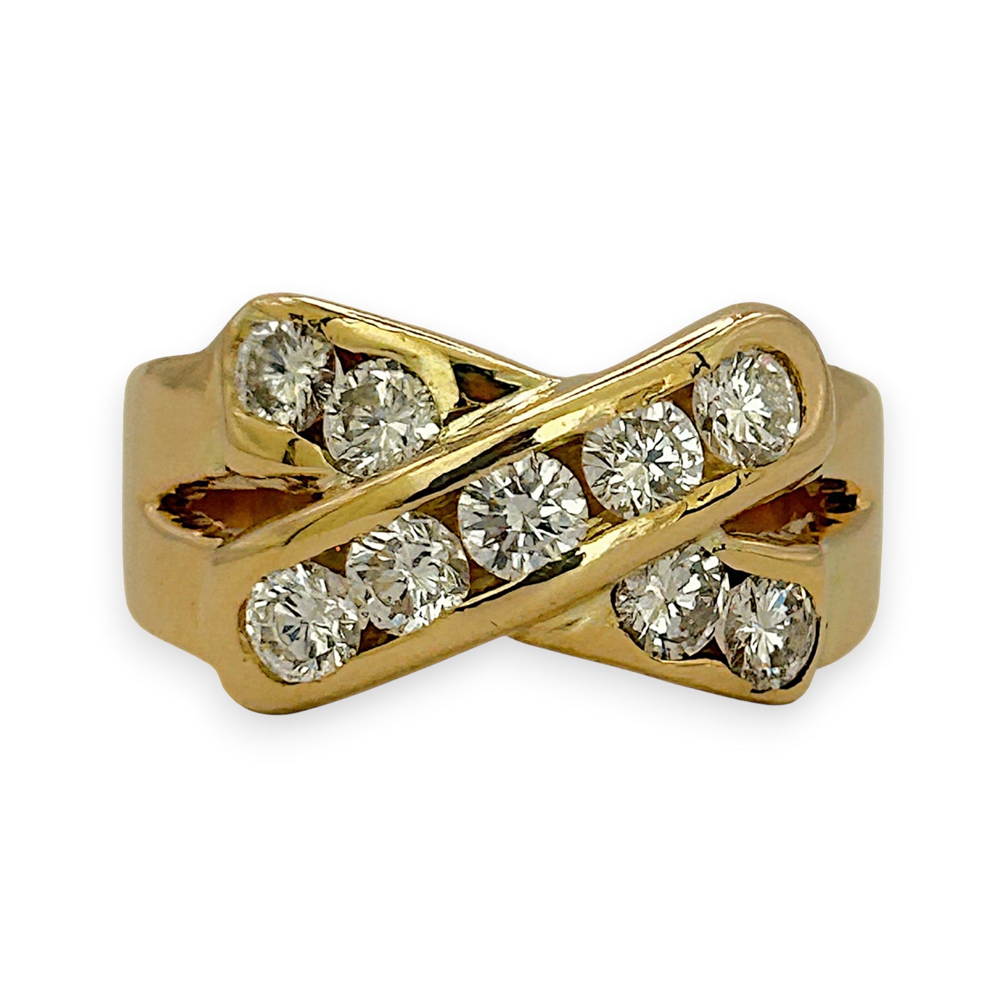 NZGD | 18ct Gold Diamond Crossover Ring Valuation $7,500