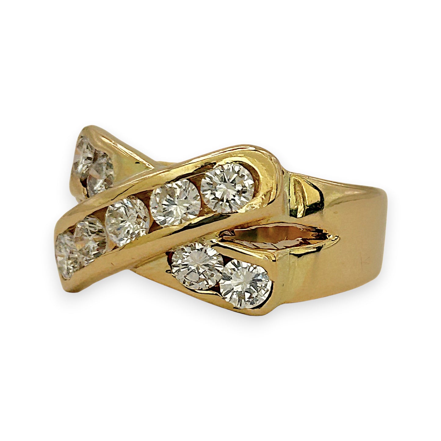 NZGD | 18ct Gold Diamond Crossover Ring Valuation $7,500