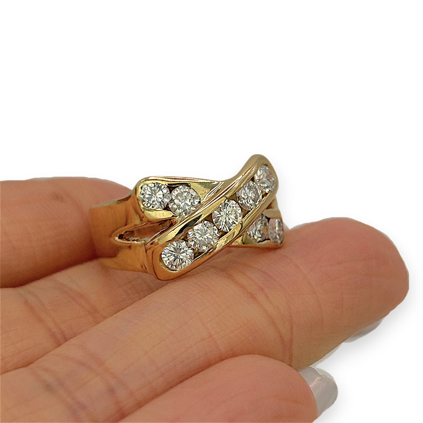 NZGD | 18ct Gold Diamond Crossover Ring Valuation $7,500