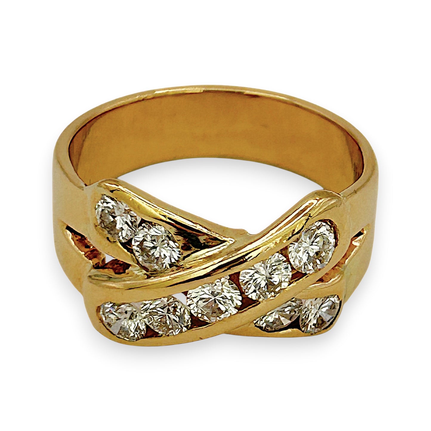 NZGD | 18ct Gold Diamond Crossover Ring Valuation $7,500