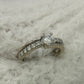 NZGD | 18ct White Gold Frosted Halo Ring Size L