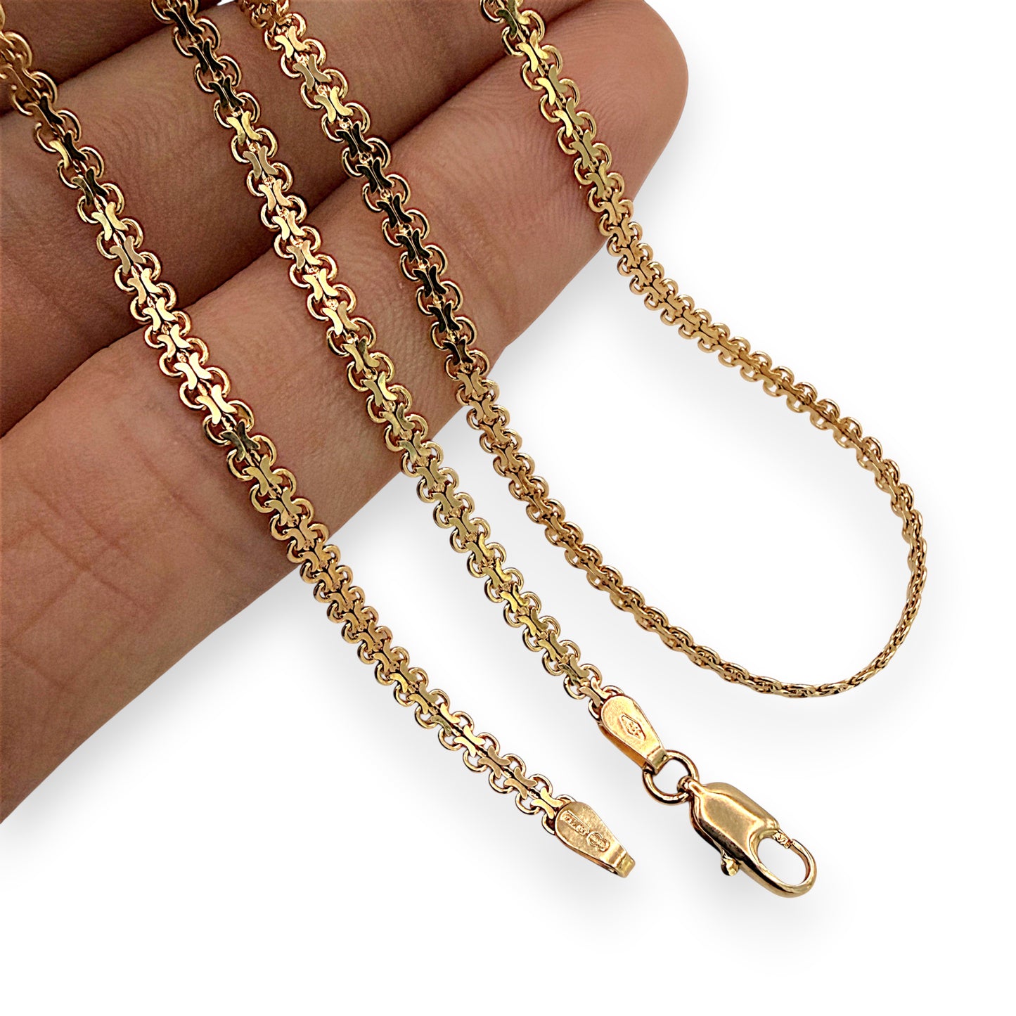 NZGD | 9ct Gold Aureum Double‑Flow Chain 42cm