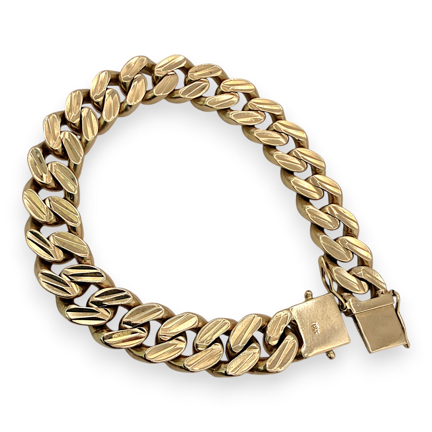 NZGD | 18ct Gold Dual Glow Sovereign Cuban Link Bracelet 18.5cm