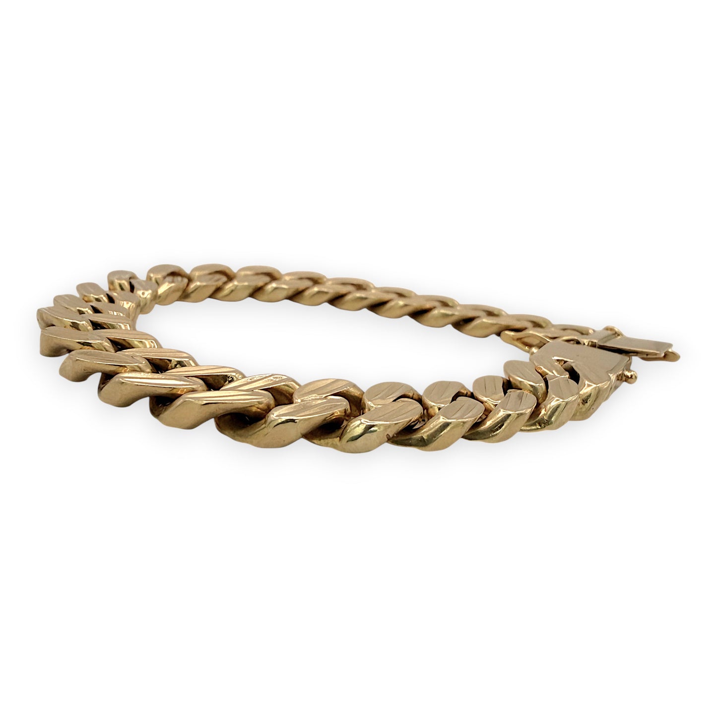 NZGD | 18ct Gold Dual Glow Sovereign Cuban Link Bracelet 18.5cm