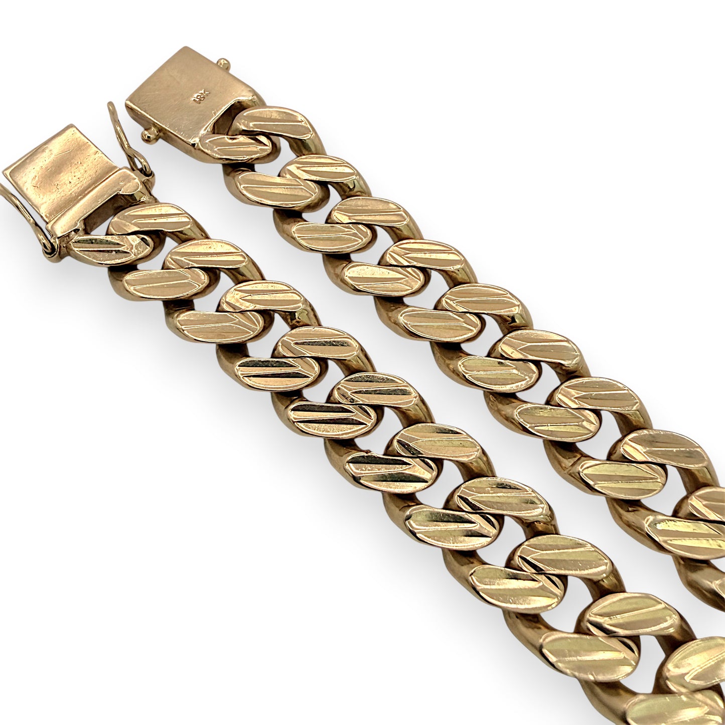 NZGD | 18ct Gold Dual Glow Sovereign Cuban Link Bracelet 18.5cm
