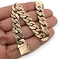 NZGD | 18ct Gold Dual Glow Sovereign Cuban Link Bracelet 18.5cm