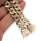 NZGD | 18ct Gold Dual Glow Sovereign Cuban Link Bracelet 18.5cm