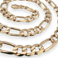 NZGD | 10ct Gold 49.64g MHJ Masterlink Figaro Chain 58cm