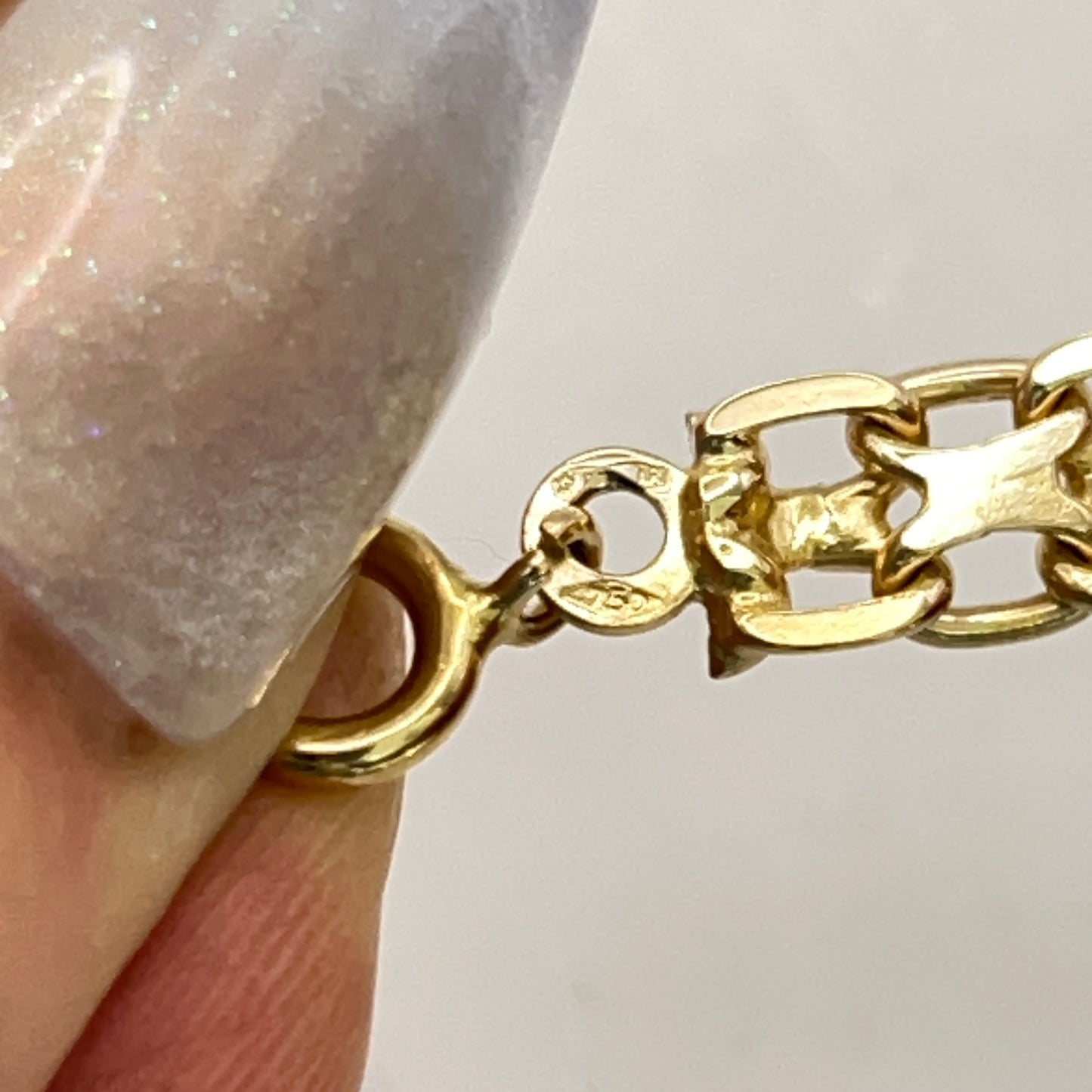 NZGD | 18ct Gold Maison Double‑Link ID Bar Bracelet 21.5cm