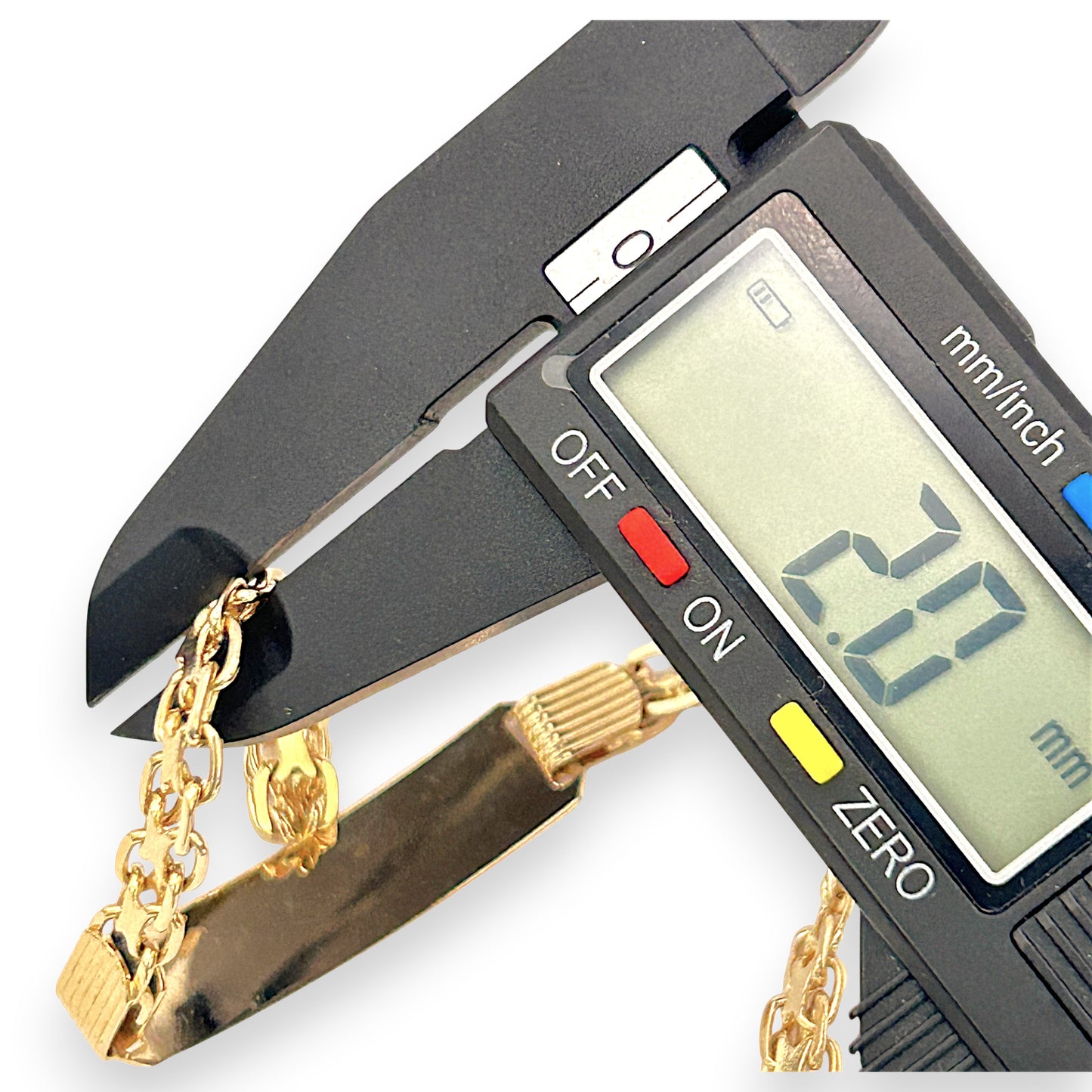 NZGD | 18ct Gold Maison Double‑Link ID Bar Bracelet 21.5cm