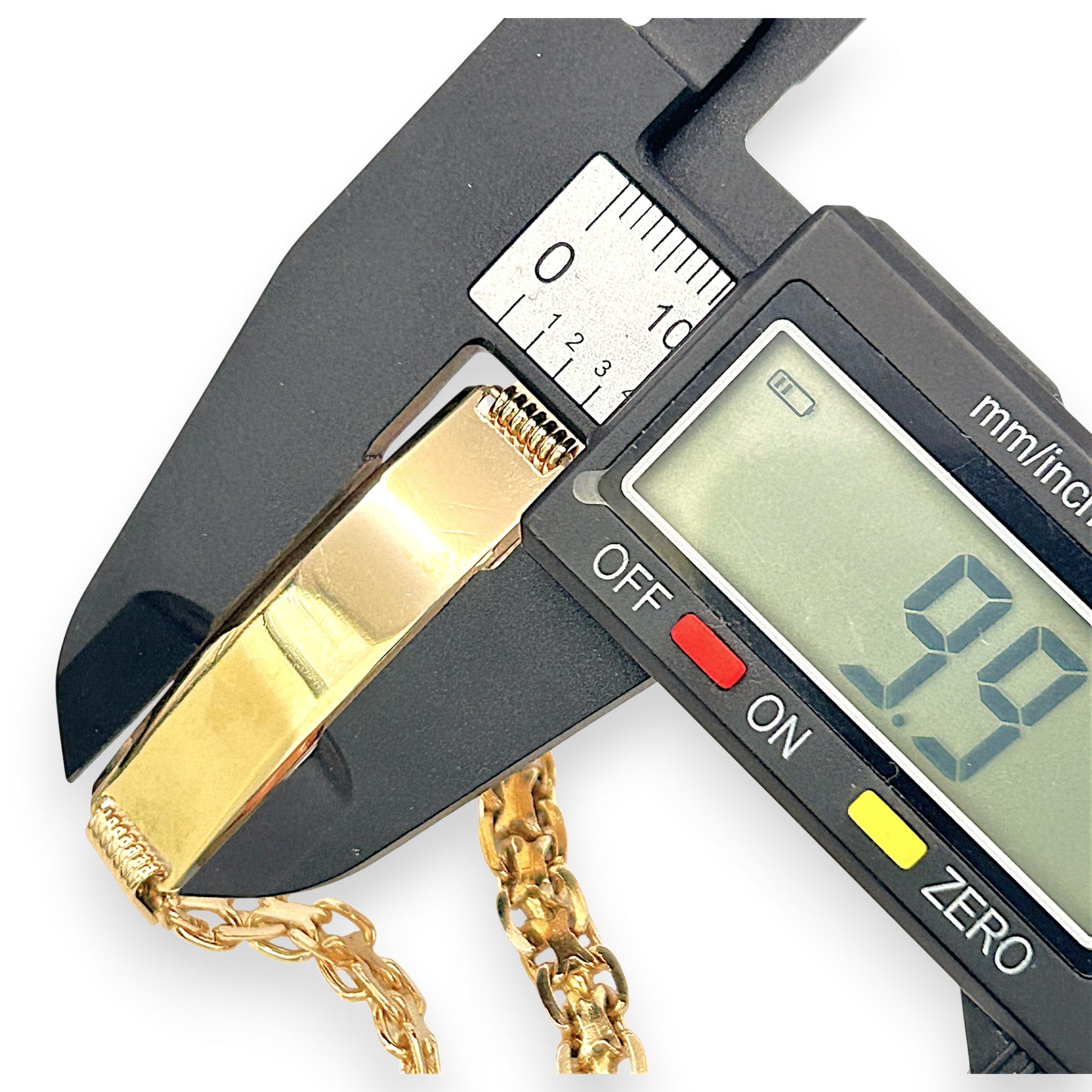 NZGD | 18ct Gold Maison Double‑Link ID Bar Bracelet 21.5cm