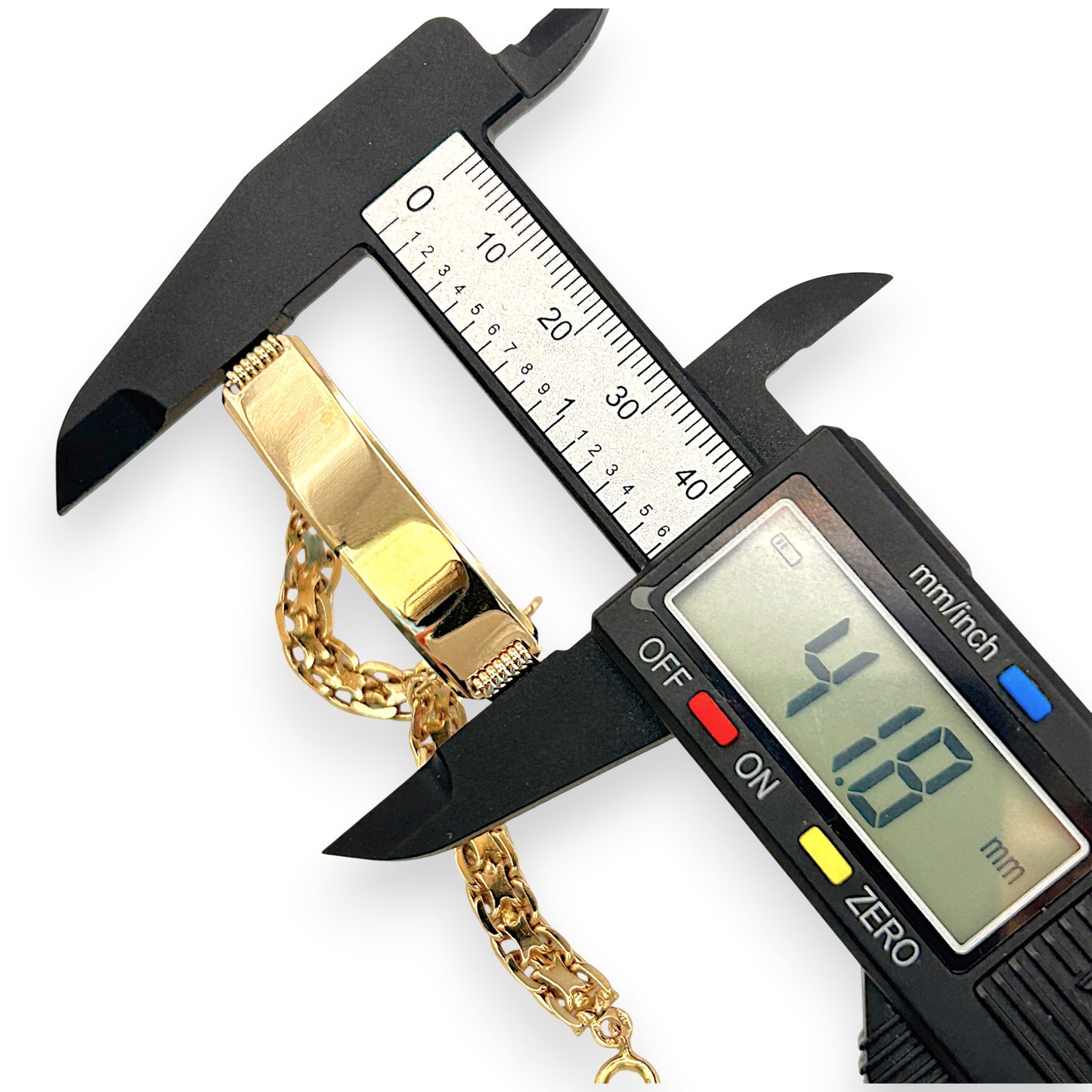 NZGD | 18ct Gold Maison Double‑Link ID Bar Bracelet 21.5cm