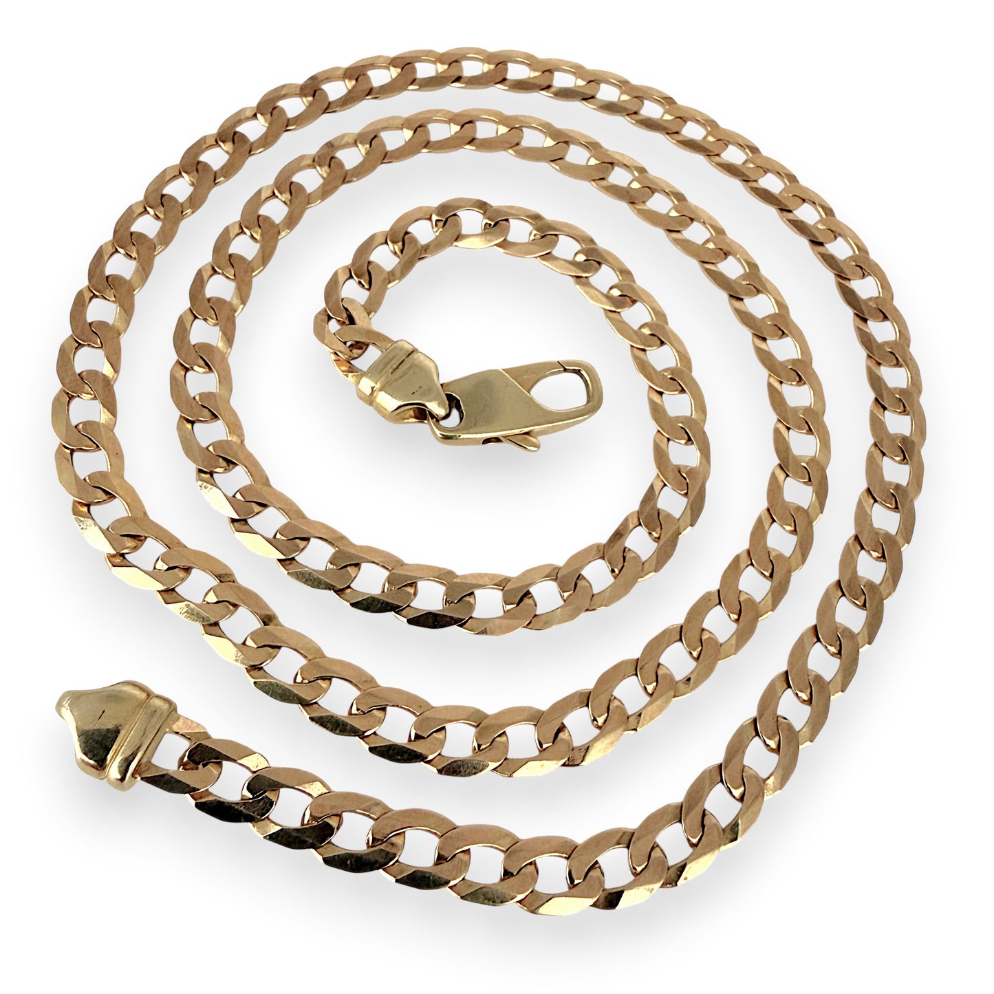 NZGD | 9ct Gold Refined Round‑Edge Curb Chain 56cm
