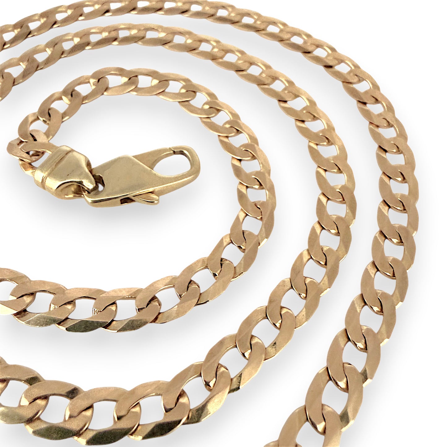 NZGD | 9ct Gold Refined Round‑Edge Curb Chain 56cm