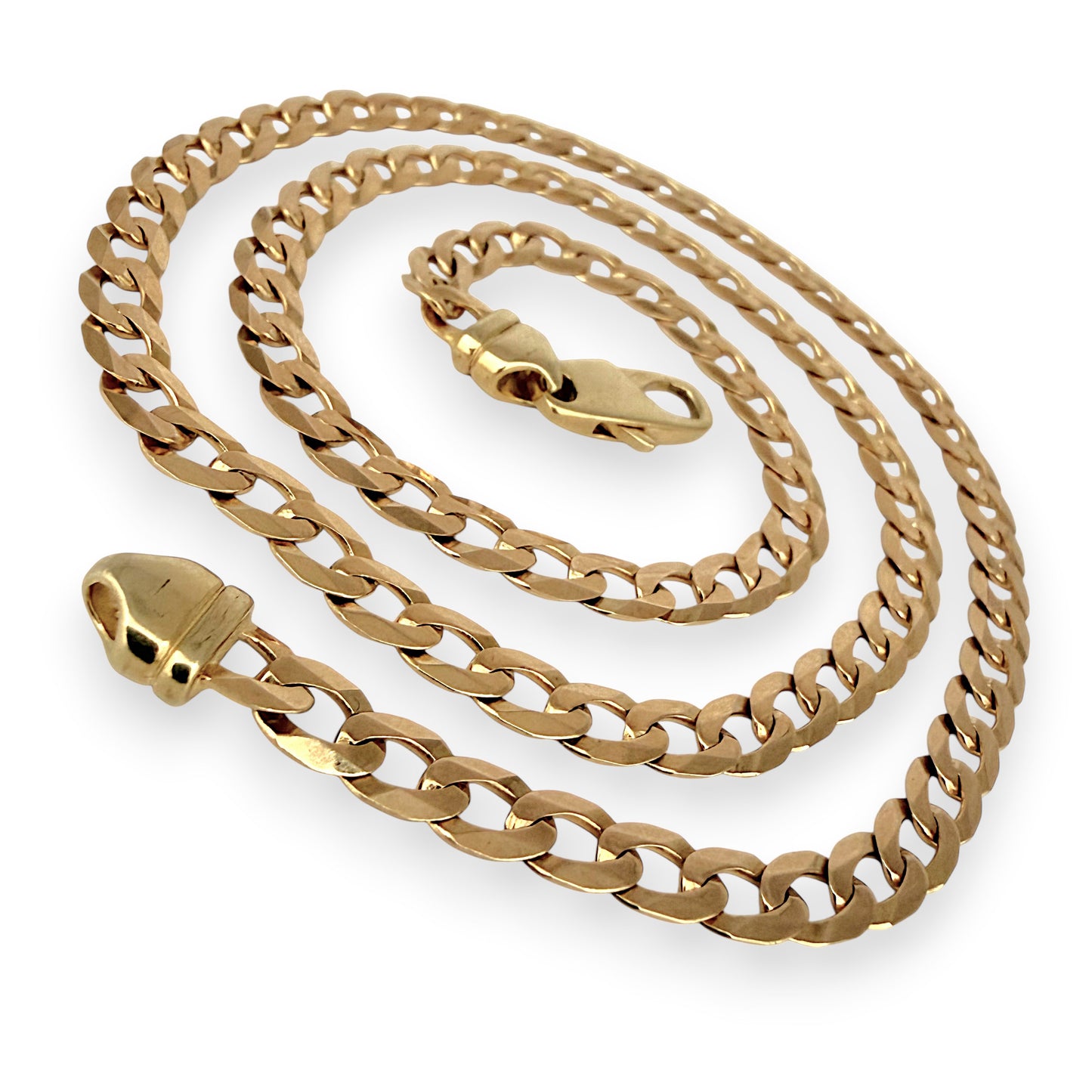 NZGD | 9ct Gold Refined Round‑Edge Curb Chain 56cm