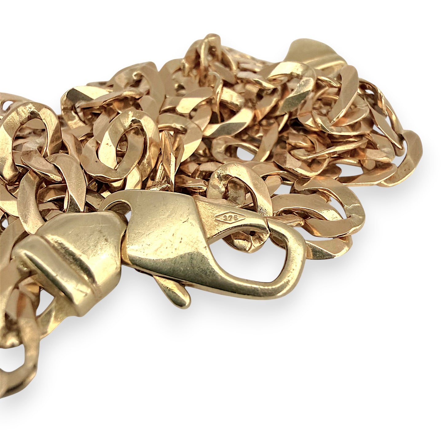 NZGD | 9ct Gold Refined Round‑Edge Curb Chain 56cm