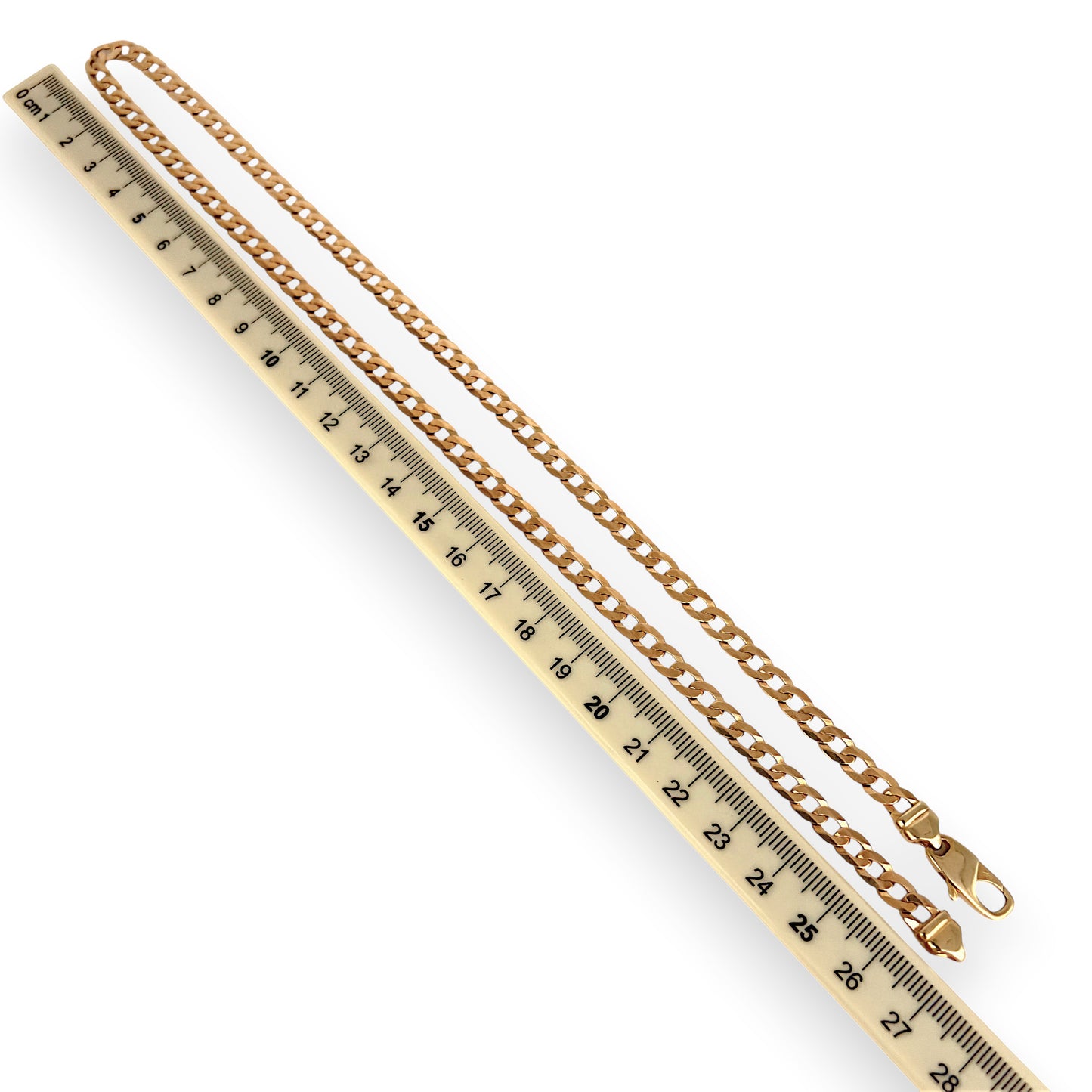 NZGD | 9ct Gold Refined Round‑Edge Curb Chain 56cm