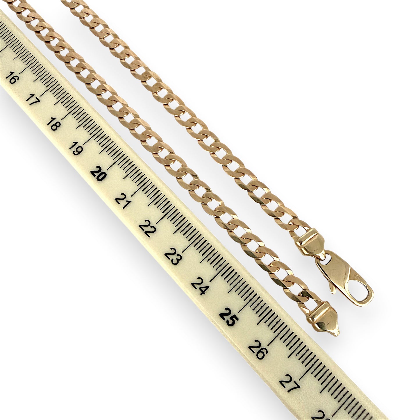 NZGD | 9ct Gold Refined Round‑Edge Curb Chain 56cm