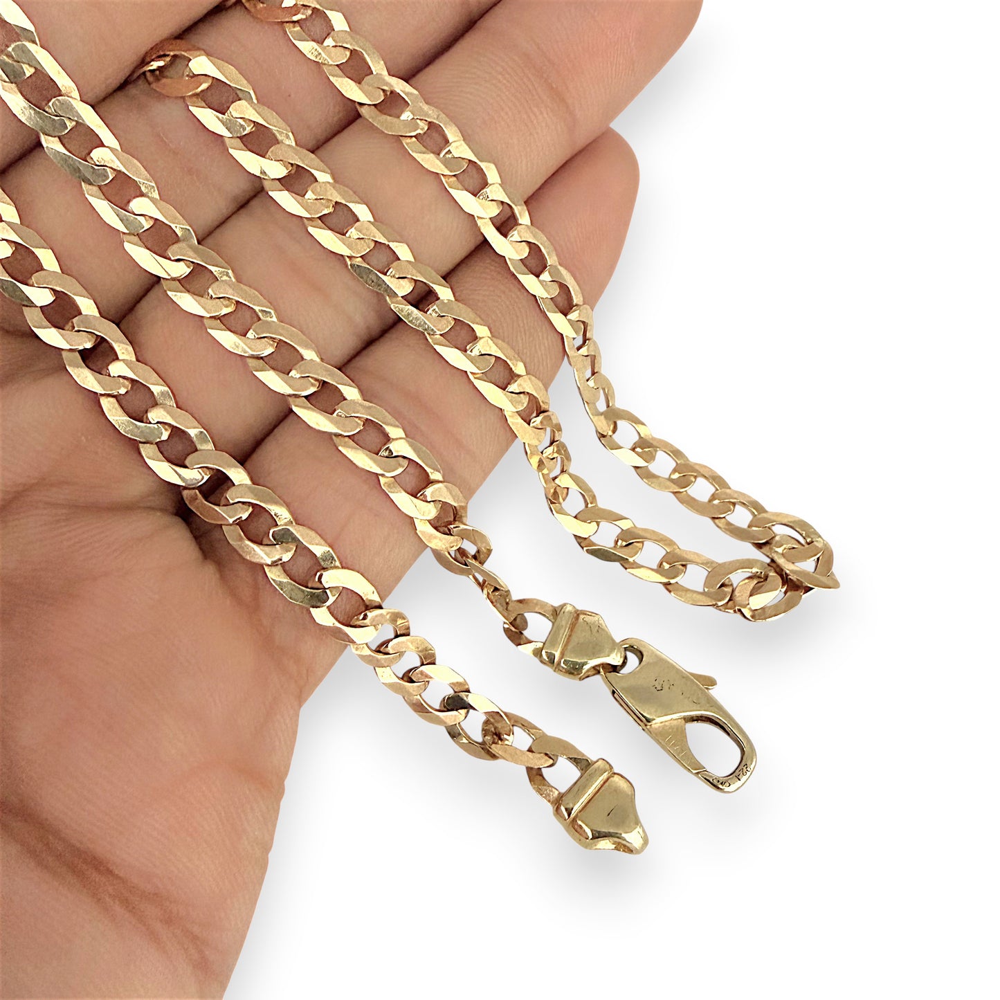 NZGD | 9ct Gold Refined Round‑Edge Curb Chain 56cm