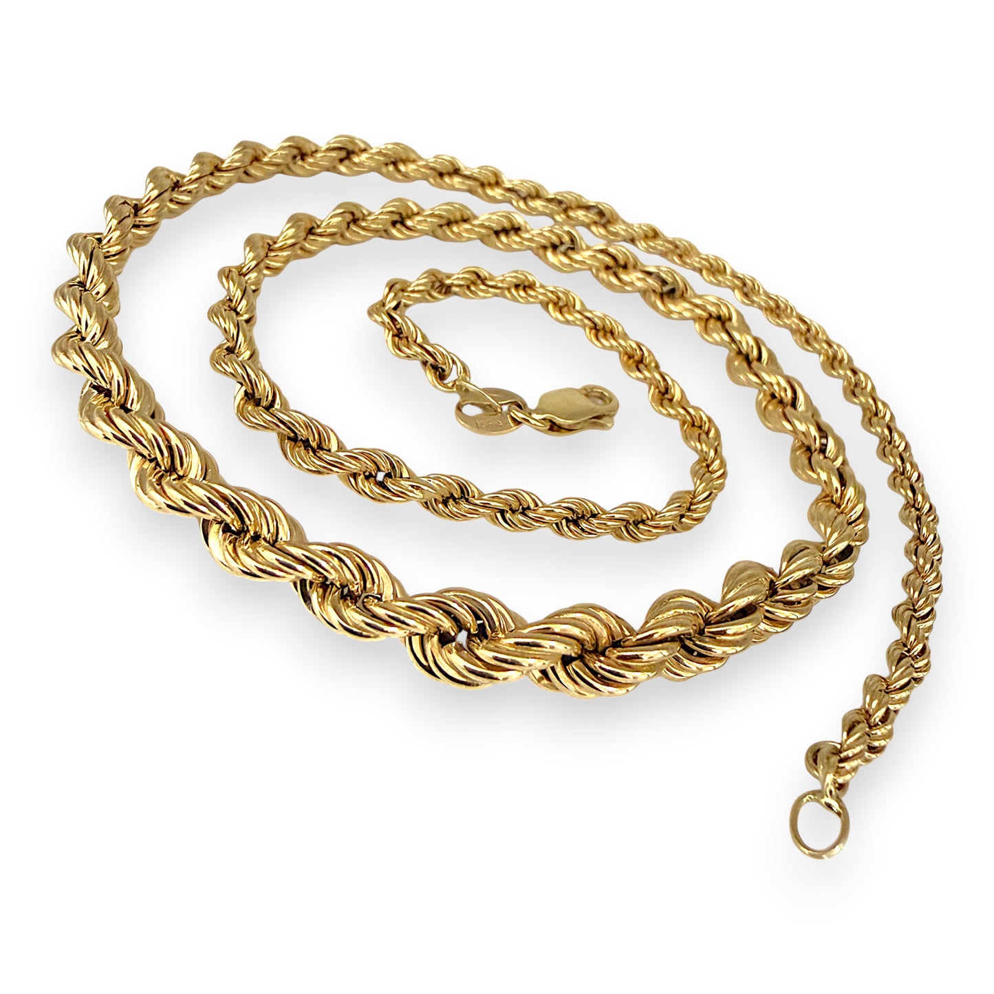 NZGD | 9ct Gold Golden Cascade Rope Chain 46cm