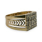 NZGD | 14kt Gold Diamond Chevron‑Side Cluster Ring Size S