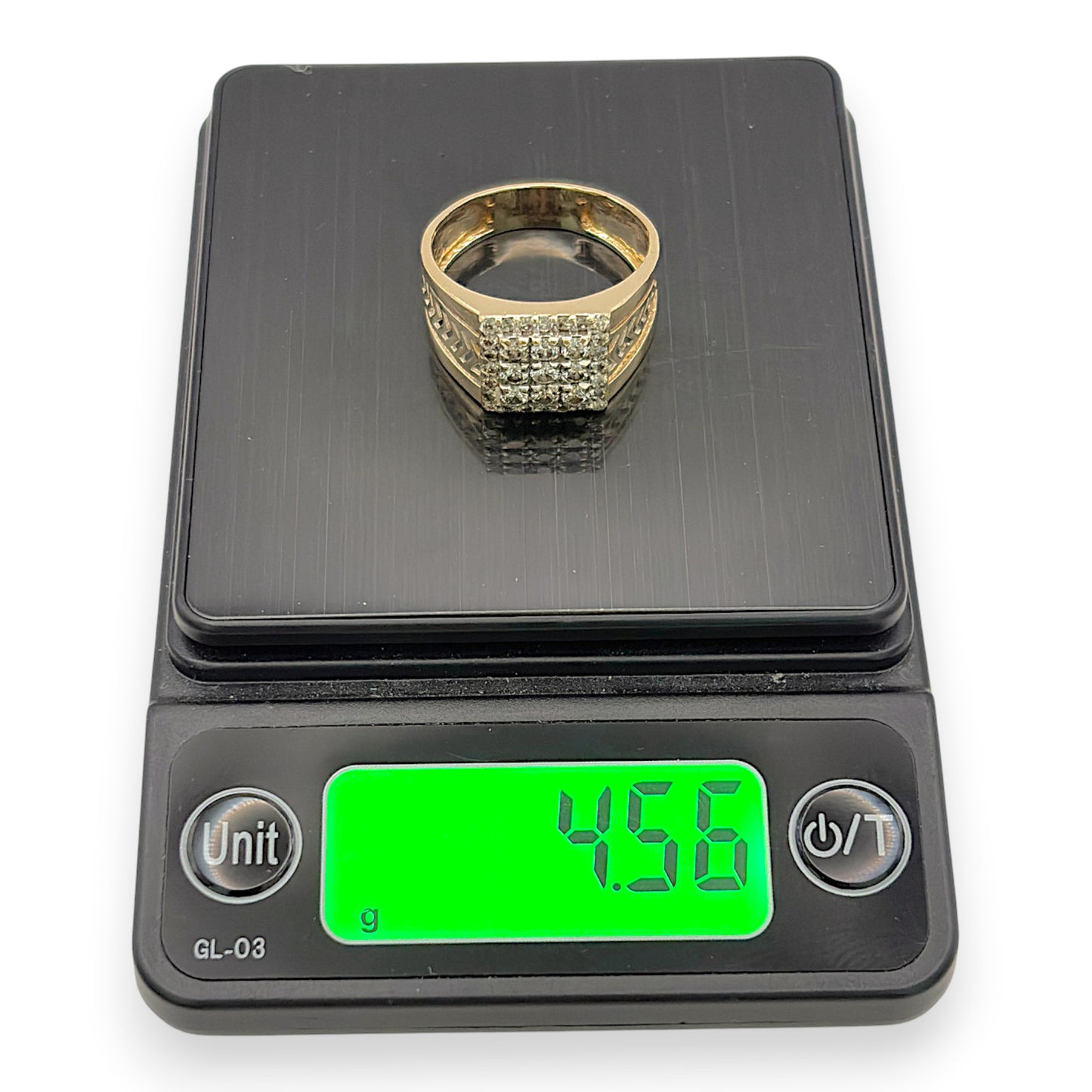 NZGD | 14kt Gold Diamond Chevron‑Side Cluster Ring Size S