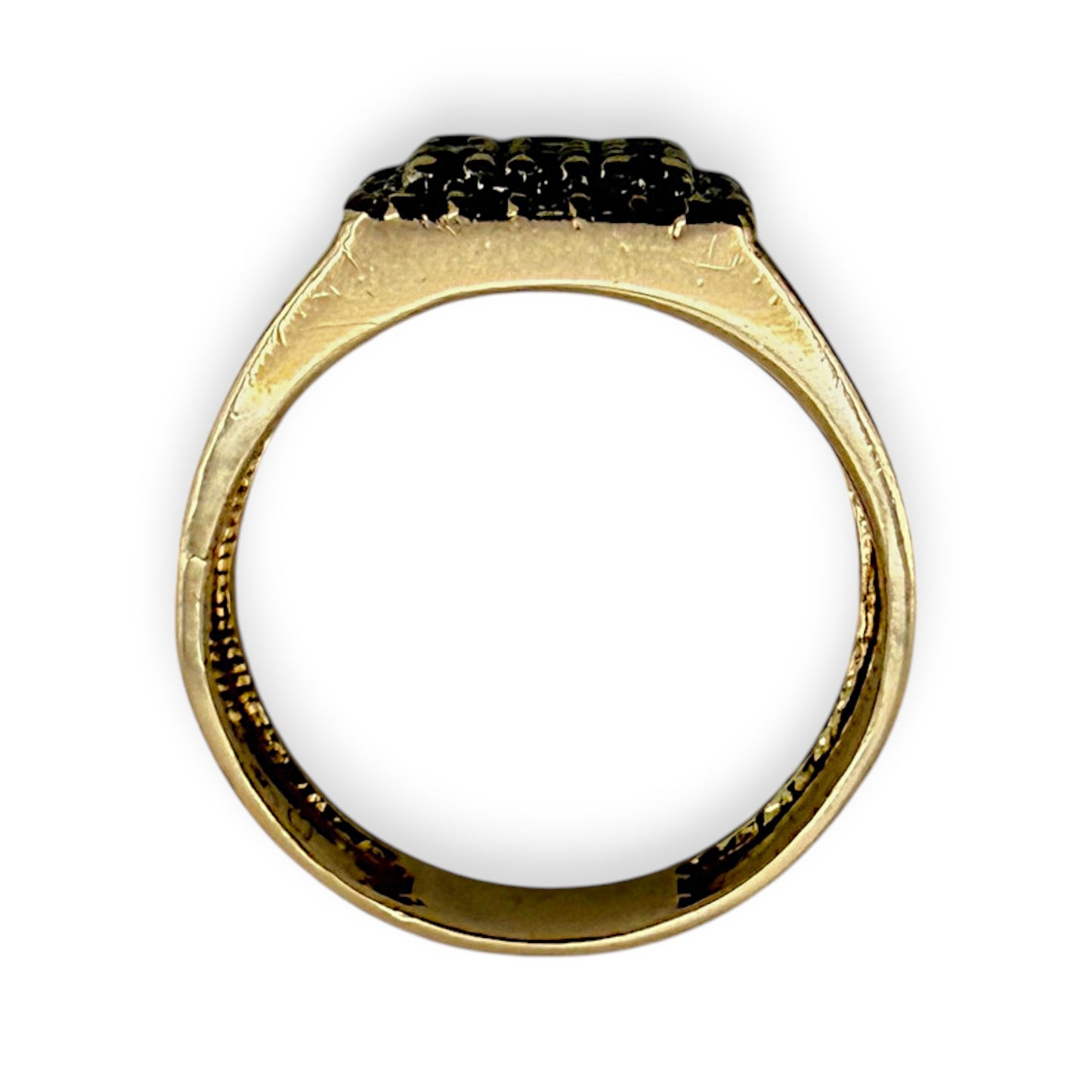 NZGD | 14kt Gold Diamond Chevron‑Side Cluster Ring Size S