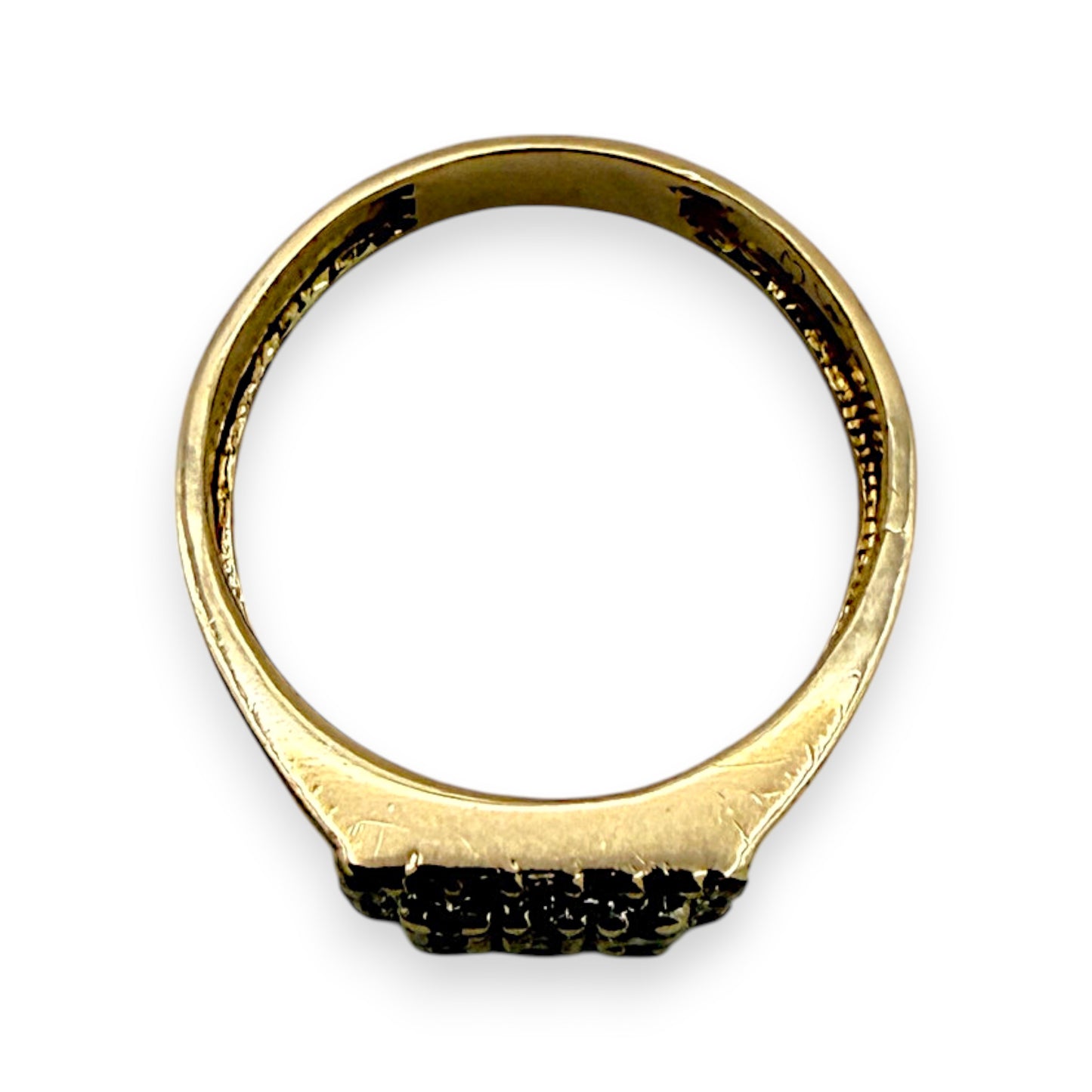 NZGD | 14kt Gold Diamond Chevron‑Side Cluster Ring Size S