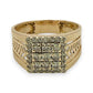 NZGD | 14kt Gold Diamond Chevron‑Side Cluster Ring Size S