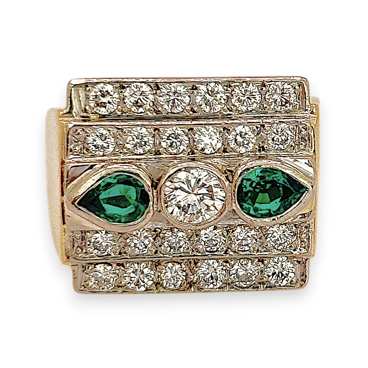 NZGD | 18ct Gold Greenline Radiant Statement Ring Size N
