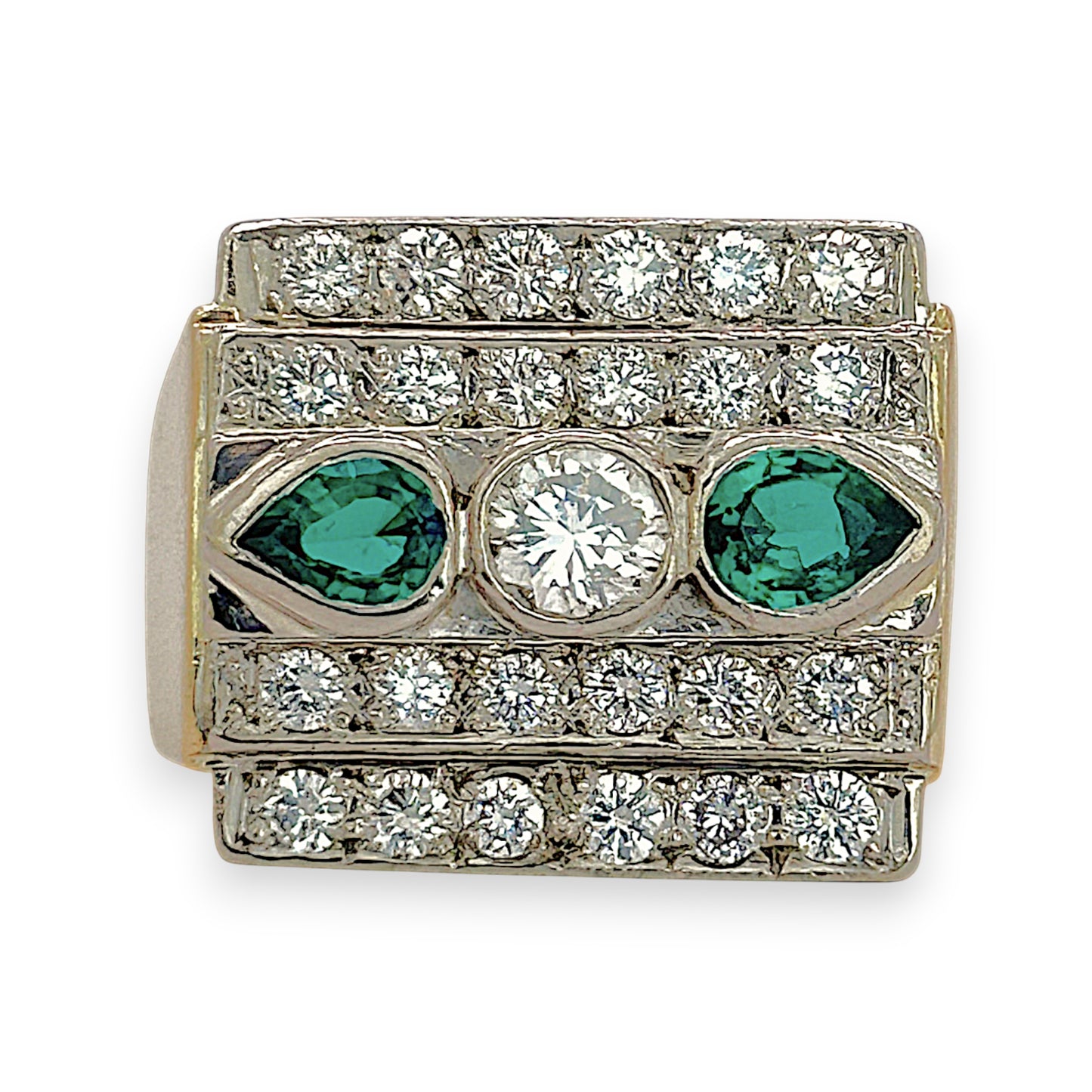 NZGD | 18ct Gold Greenline Radiant Statement Ring Size N