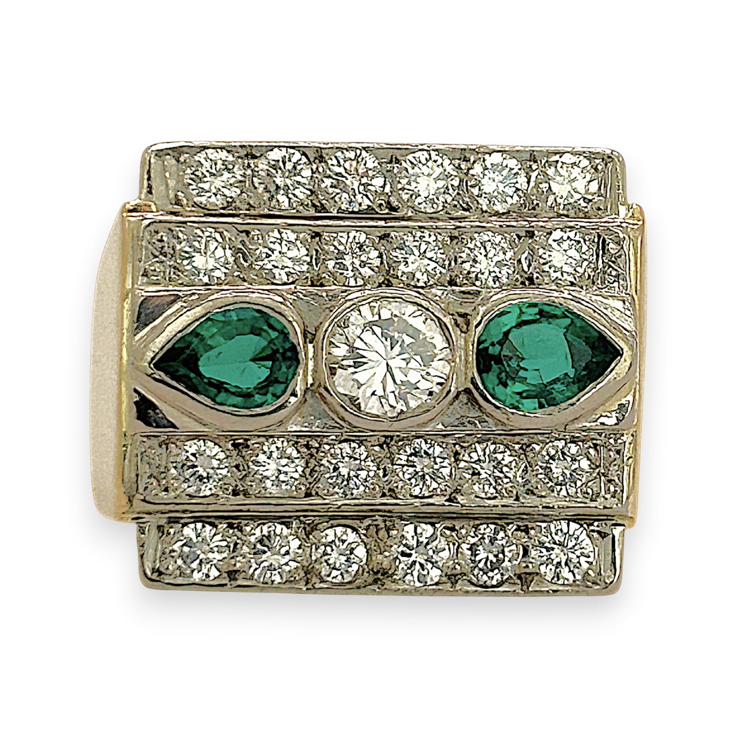 NZGD | 18ct Gold Greenline Radiant Statement Ring Size N