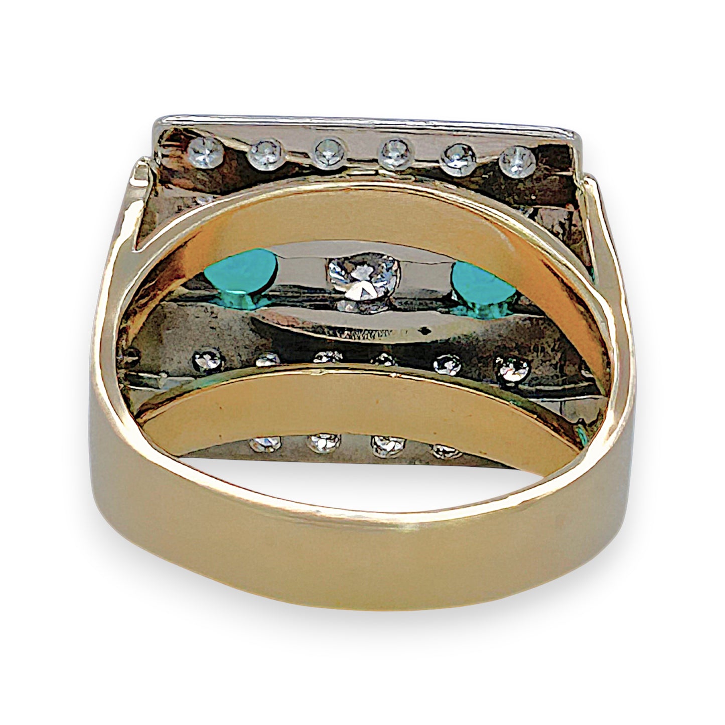 NZGD | 18ct Gold Greenline Radiant Statement Ring Size N