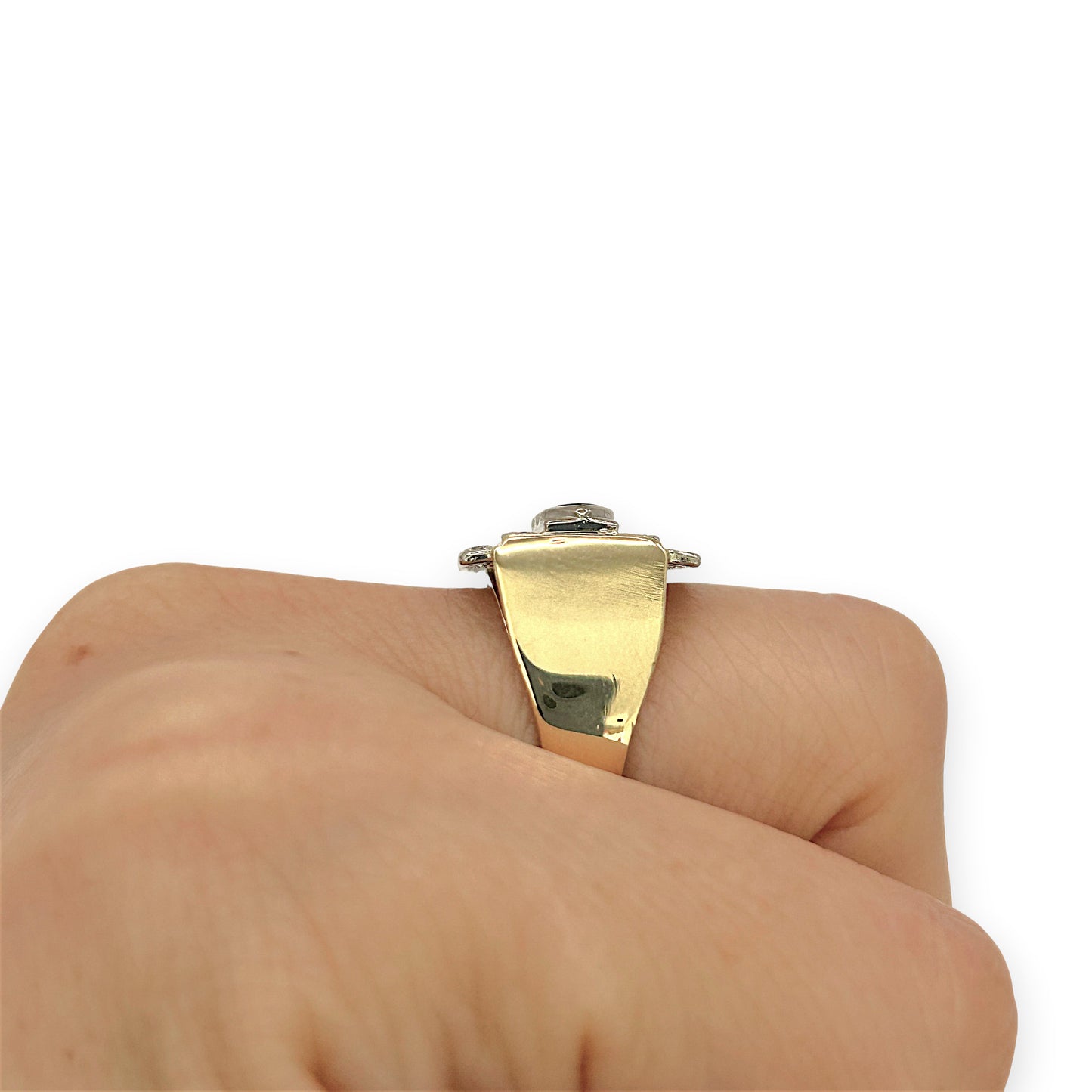 NZGD | 18ct Gold Greenline Radiant Statement Ring Size N