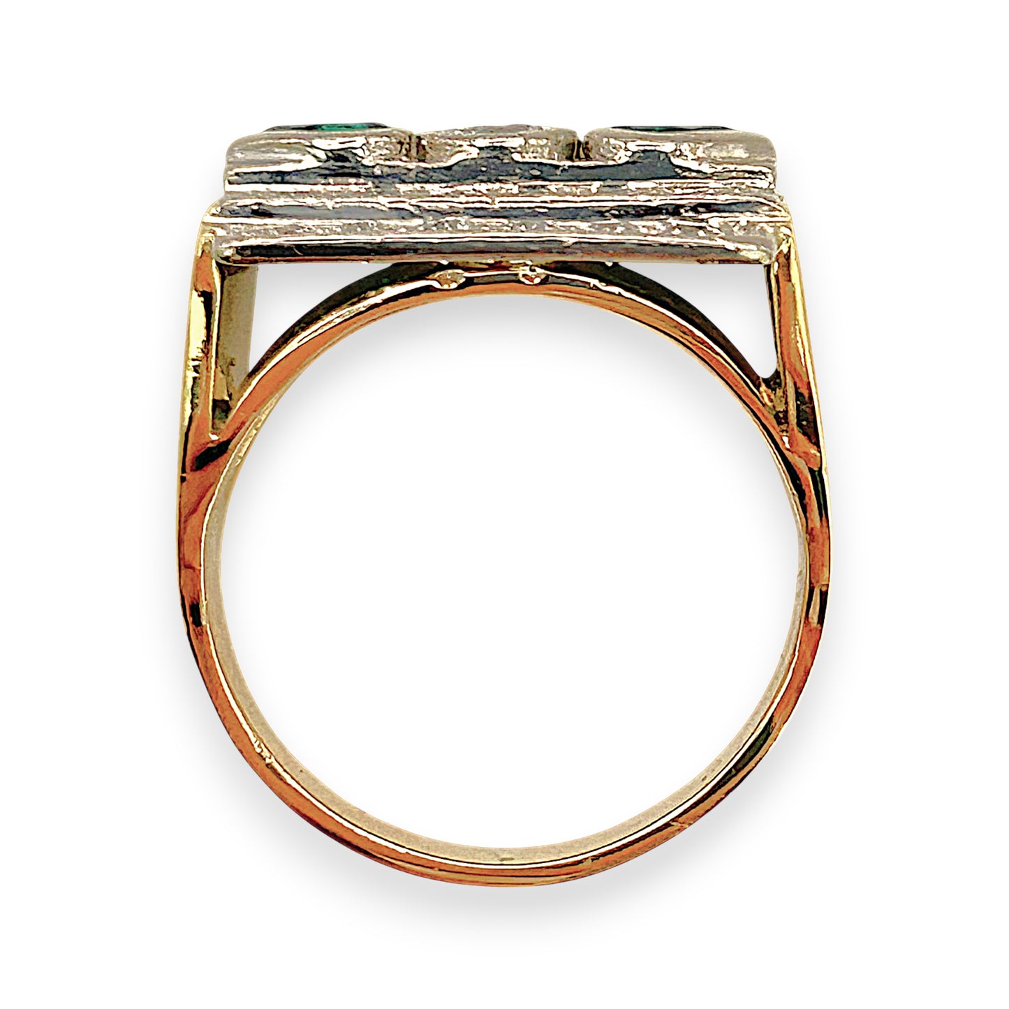 NZGD | 18ct Gold Greenline Radiant Statement Ring Size N